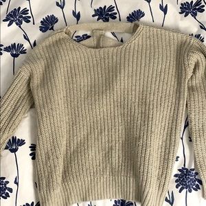 Off white open back sweater